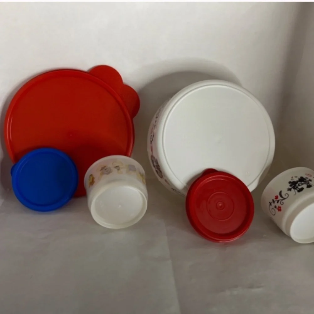 Disney Tupperware Mickey Mouse 2 bowl set and Beauty and Beast small container